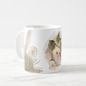 Mug Aquarelle florale Boho Nom du monogramme personnal (Devant gauche)