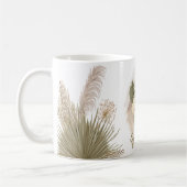 Mug Aquarelle florale Boho Nom du monogramme personnal (Gauche)