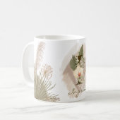 Mug Aquarelle florale Boho Nom du monogramme personnal (Devant gauche)