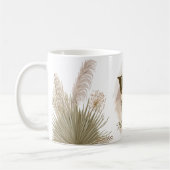 Mug Aquarelle florale Boho Nom du monogramme personnal (Gauche)
