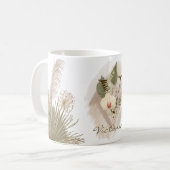 Mug Aquarelle florale Boho Nom du monogramme personnal (Devant gauche)