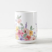 Mug Aquarelle Florale Botanique Personnalisée Monogram (Centre)