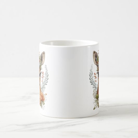 Mug Aquarelle florale cerf mou (Centre)
