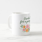 Mug Aquarelle Florale Créée À Des Fins (Devant gauche)