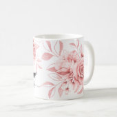 Mug Aquarelle florale de l'or rouge Rose (Devant droit)