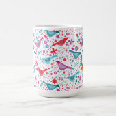 Mug Aquarelle florale d'oiseaux monogrammes (Centre)