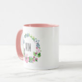 Mug Aquarelle florale et jour de mère du papillon | (Devant gauche)