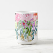 Mug Aquarelle Florale et Marbre d'or (Centre)