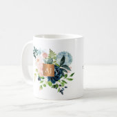 Mug Aquarelle florale feminine or monogrammed chic (Devant gauche)