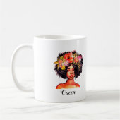 Mug Aquarelle Florale femme noire avec devis personnal (Gauche)