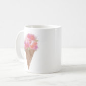 Mug Aquarelle Florale Ice Cone de crème avec nom (Devant gauche)