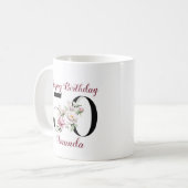 Mug Aquarelle florale Joyeux 50e anniversaire Photo pe (Devant gauche)
