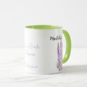 Mug Aquarelle Florale Larkspur Juillet Fleur de naissa (Devant droit)