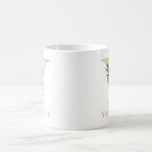 Mug Aquarelle Florale & Lettre or Y Monogramme (Centre)