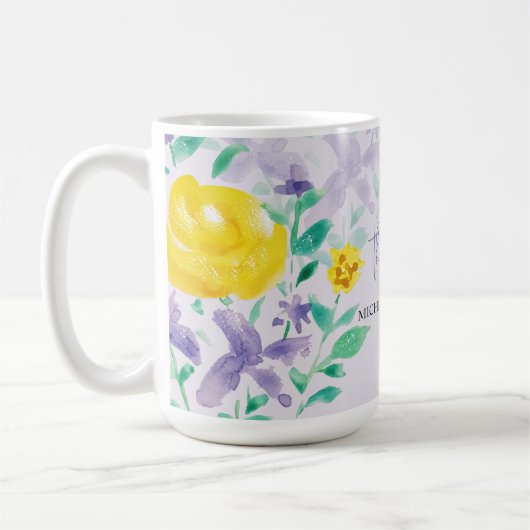 Mug Aquarelle florale Lilac Boho (Gauche)