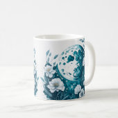 Mug Aquarelle florale lune céleste (Devant droit)