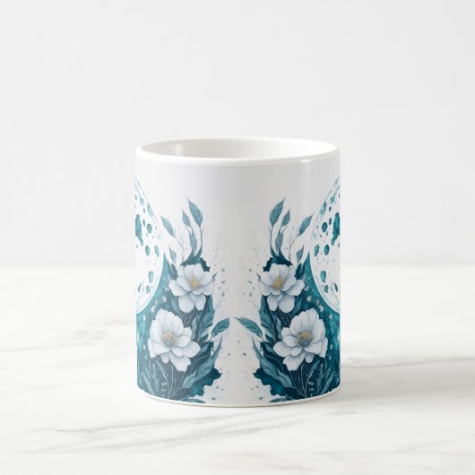 Mug Aquarelle florale lune céleste (Centre)