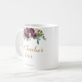 Mug Aquarelle Florale meilleur enseignant jamais (Devant gauche)