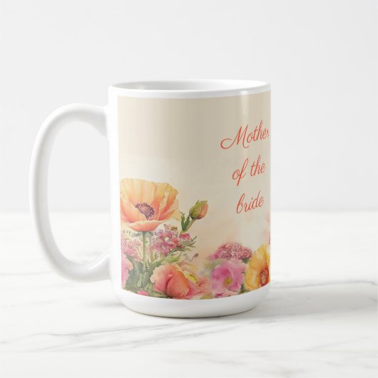 Mug Aquarelle florale Mère de la mariée (Gauche)