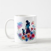 Mug Aquarelle florale mère et enfant (Gauche)