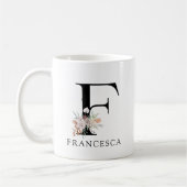 Mug Aquarelle florale mignonne Boho Monogramme (Gauche)