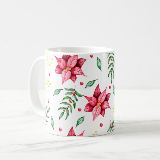 Mug Aquarelle florale moderne (Devant gauche)