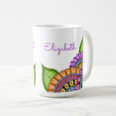 Mug Aquarelle florale moderne couleur Whimsical (Devant droit)