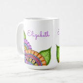 Mug Aquarelle florale moderne couleur Whimsical (Devant gauche)