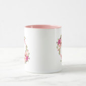 Mug Aquarelle Florale Monogramme rose (Centre)