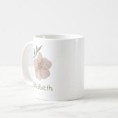 Mug Aquarelle florale Nom personnalisable (Devant gauche)