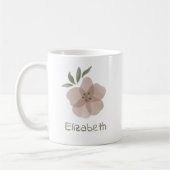 Mug Aquarelle florale Nom personnalisable (Gauche)