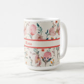 Mug Aquarelle florale Personnalisée (Devant droit)