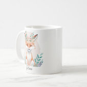 Mug Aquarelle florale renard personnalisé (Devant gauche)