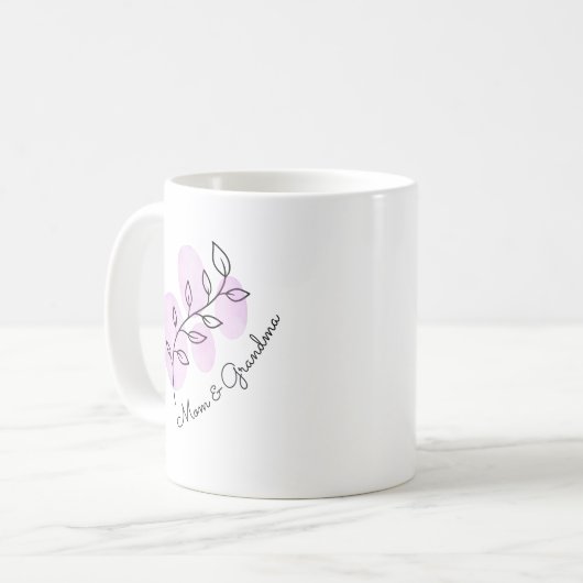 Mug Aquarelle florale rose (Devant gauche)