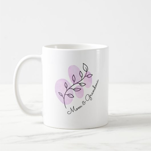 Mug Aquarelle florale rose (Gauche)