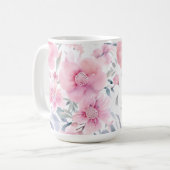 Mug Aquarelle florale rose (Devant gauche)
