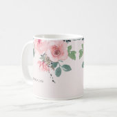 Mug Aquarelle florale rose pâle belle (Devant gauche)