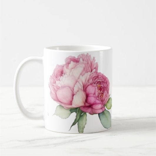 Mug Aquarelle florale rose pis rose roses roses (Gauche)