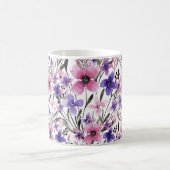 Mug Aquarelle florale rose-rose-champêtre moderne (Centre)