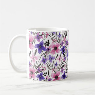 Mug Aquarelle florale rose-rose-champêtre moderne