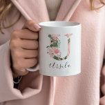 Mug Aquarelle florale - U<br><div class="desc">Offrez cette magnifique tasse en cadeau à votre fête de mariage,  à votre mère ou à votre ami! !</div>