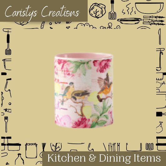 Mug Aquarelle Florales Oiseaux Amour, Espoir, Foi