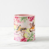 Mug Aquarelle Florales Oiseaux Amour, Espoir, Foi (Centre)