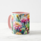 Mug Aquarelle Flower Cactus Succulents (Devant gauche)