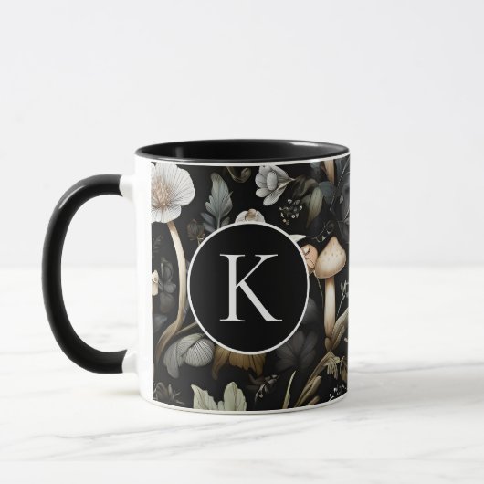 Mug Aquarelle Forêt Verdure Champignons Automne (Gauche)