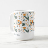 Mug Aquarelle Fox Noël Joueur Motif Monogramme (Devant gauche)