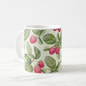 Mug Aquarelle Framboise Motif sans couture (Devant gauche)