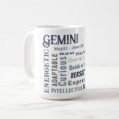 Mug Aquarelle Gemini Zodiac Signes Traits Anniversaire (Devant gauche)