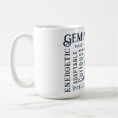 Mug Aquarelle Gemini Zodiac Signes Traits Anniversaire (Gauche)