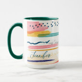 Mug Aquarelle Géométrique abstraite Customisée (Gauche)